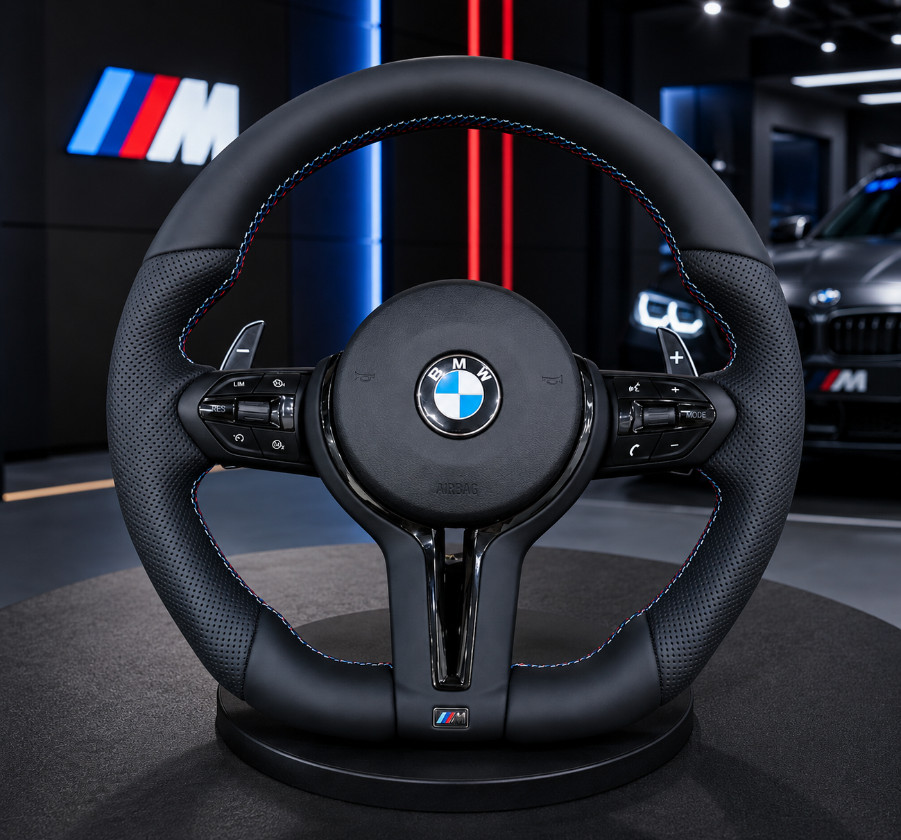 BMW F Series Flat Bottom Steering Wheel M Sport Stitching