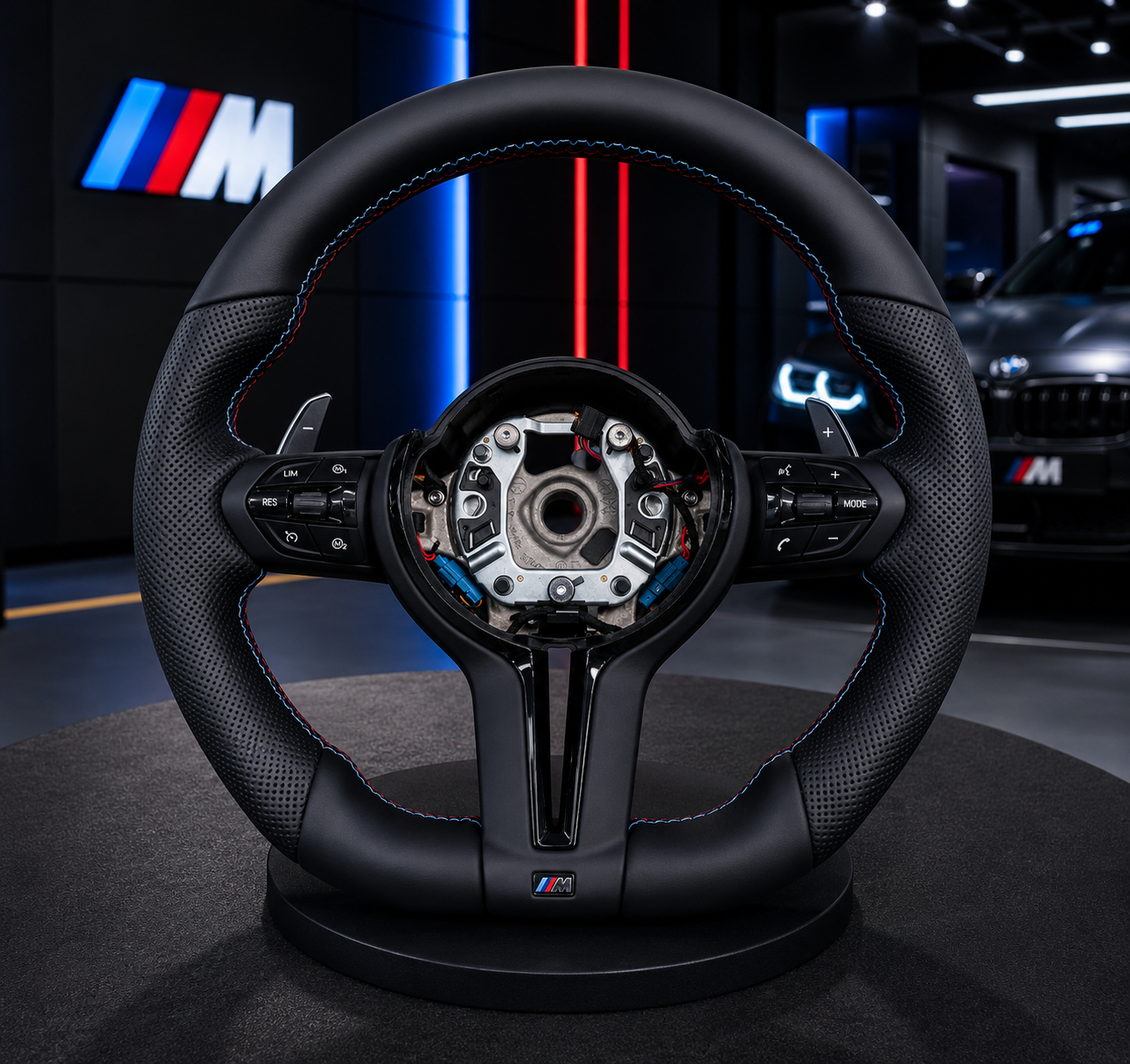 BMW F Series Flat Bottom Steering Wheel M Sport Stitching (NO AIRBAG)